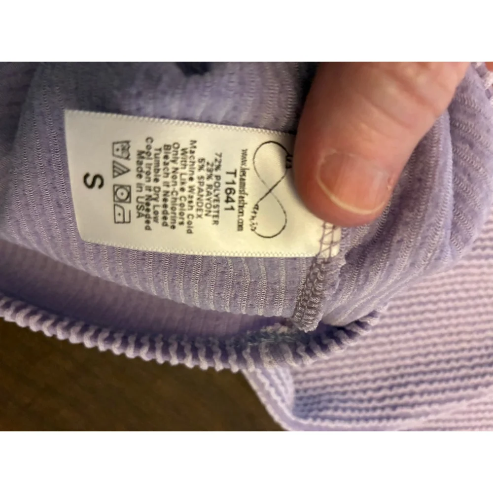 0146 NWOT les amis Size Small Purple Ribbed Sleeveless Shirt - Picture 7 of 7